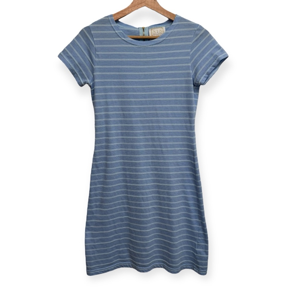 STS Sail To Sable Textured Striped Shift‎ T-Shirt Dress XS